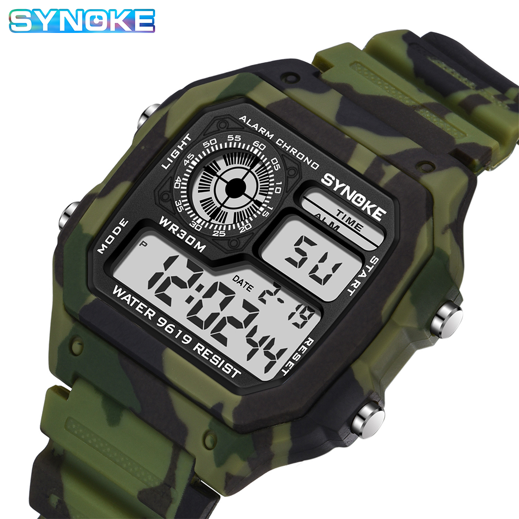 Tide Watch Surf - SYNOKE 남성용 야외 밀리터리 디지털 시계,