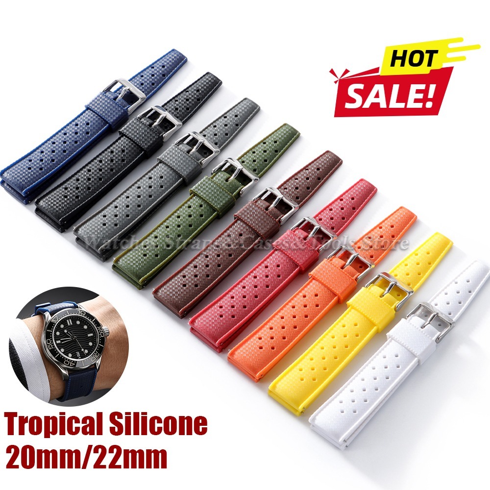 Smartwatch Premium Watches For Women - 20mm 22mm 프리미엄 트로피컬 소프트 러버
