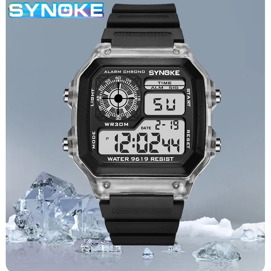 Tide Watch Surf - SYNOKE 디지털 시계 남성 스포츠 빛나는