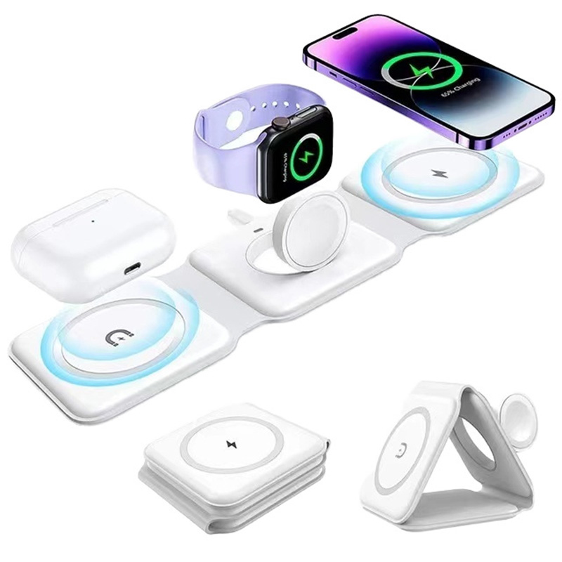 Smartwatch Watches For Iphone - 3-in-1 마그네틱 폴딩 무선 충전기, 15W