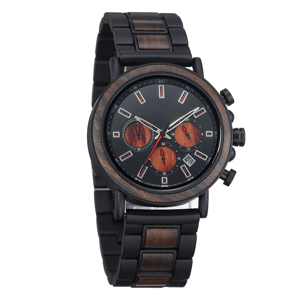 Smartwatch Trending Watches For Men - 강철 목재 혼합 다기능 남성 쿼츠