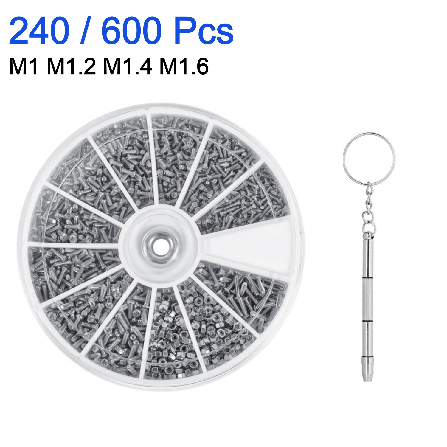 Watch Tool Repair Kit - 240/600Pcs 소형 나사 너트 드라이버 세트,