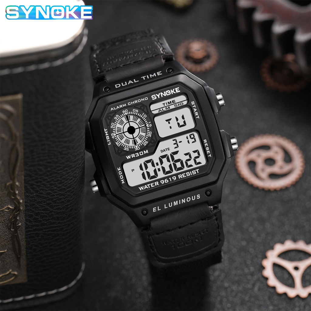 Synoke 남자를위한 야외 군사 디지털 시계 패션 레 - Tide Watch Surf 리뷰 및 가격