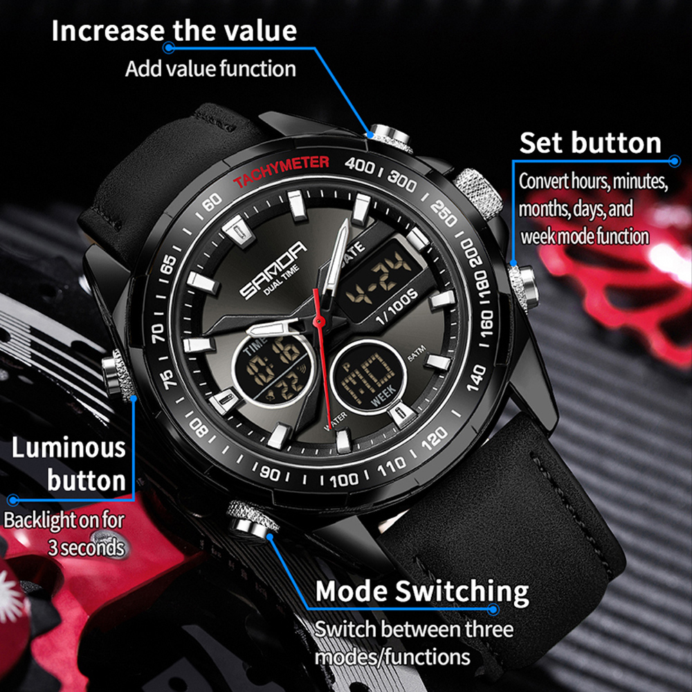 SANDA 럭셔리 크로노그래프 남성 시계 탑 브랜드 스 - Smartwatch Military Watches For Men 리뷰 및 가격