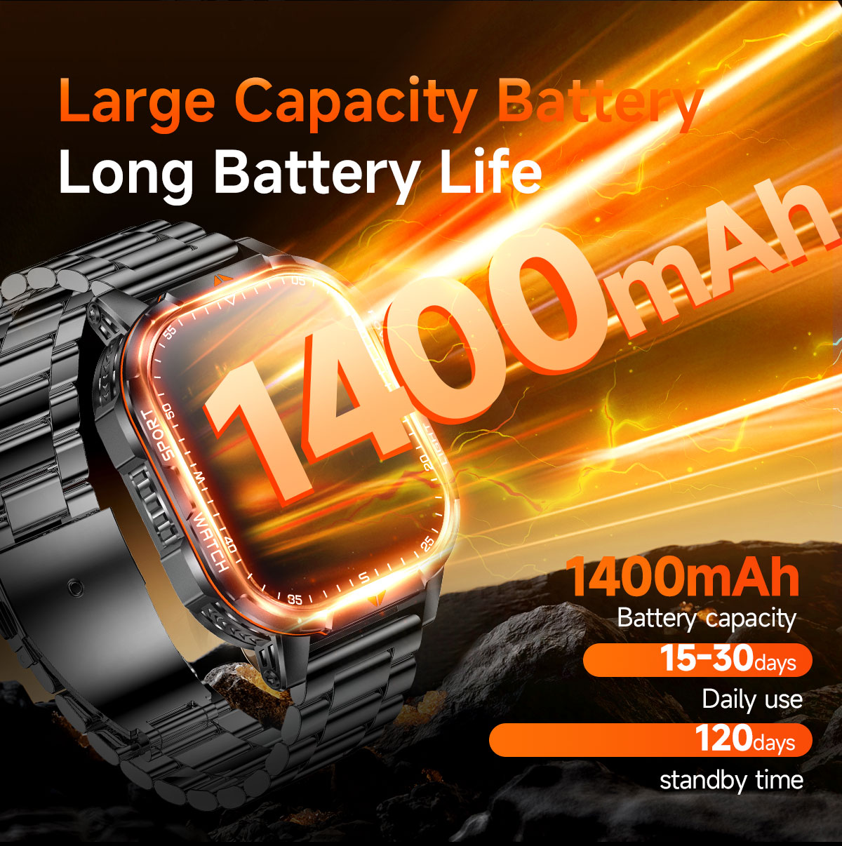 2026년 신형 1400mAh 초대용량 배터리 스마트워 - Smartwatch Military Watches For Men 리뷰 및 가격