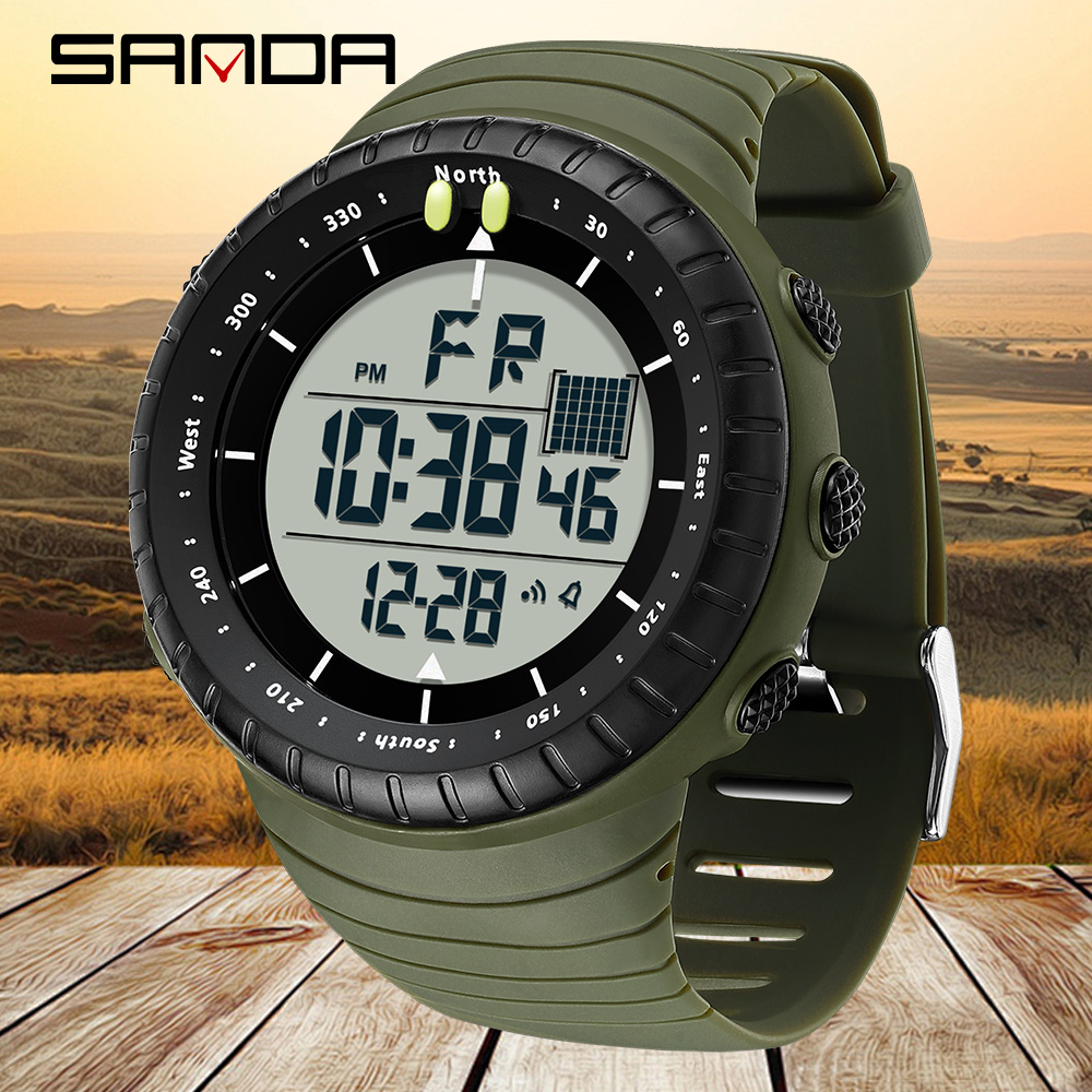 SANDA 새로운 6256 남성용 전자 시계 대형 다이 - Tide Watch Surf 리뷰 및 가격