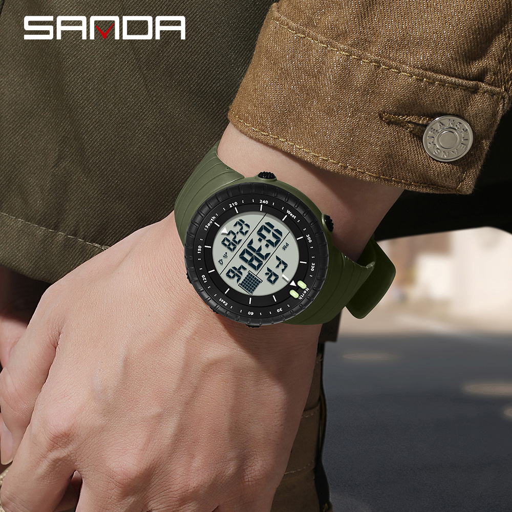 SANDA 새로운 6256 남성용 전자 시계 대형 다이 - Tide Watch Surf 리뷰 및 가격