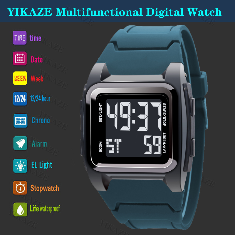 YIKAZE 남자 디지털 시계 50M 방수 남자 스포츠 - Tide Watch Surf 리뷰 및 가격