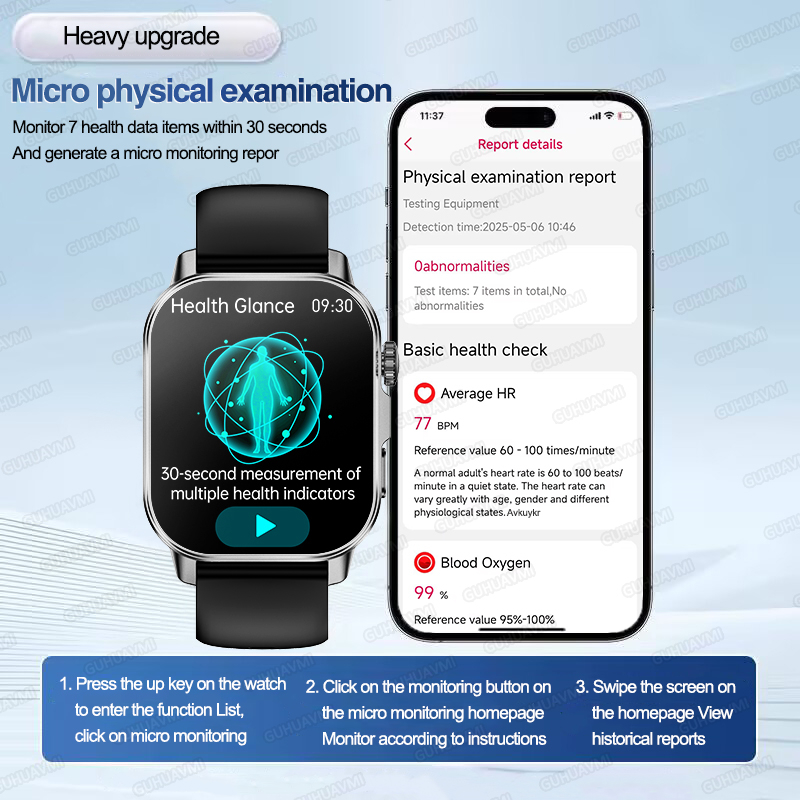 새로운 건강 관리 AI 의사 진단 스마트워치 ECG 혈 - Smartwatch Military Watches For Men 리뷰 및 가격