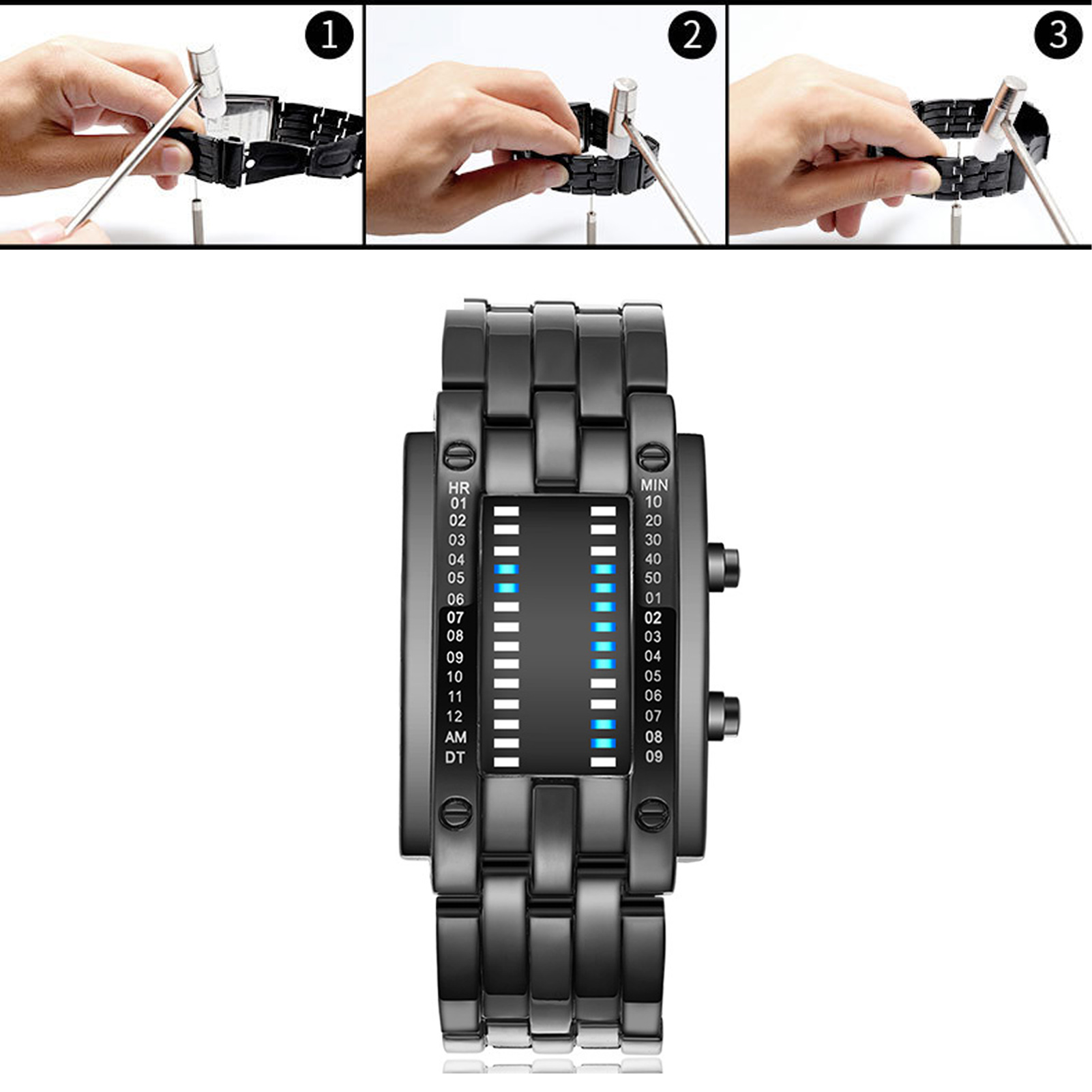 프리미엄 바이너리 매트릭스 블루 LED 디지털 전자 시 - Smartwatch Premium Watches For Women 리뷰 및 가격