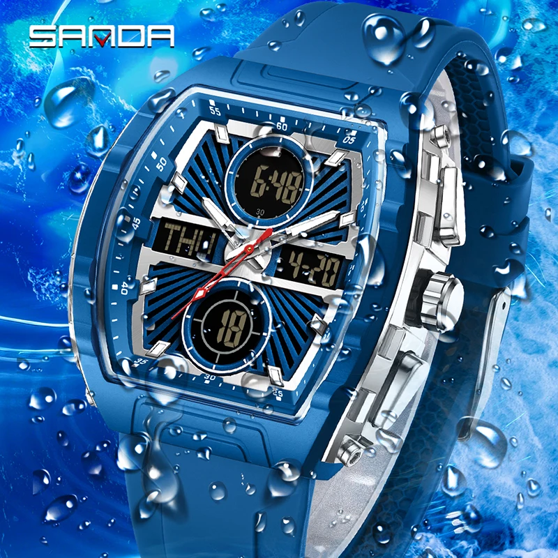 SANDA 패션 트렌드 남성용 시계 대형 다이얼 방수  - Smartwatch Trending Watches For Men 리뷰 및 가격