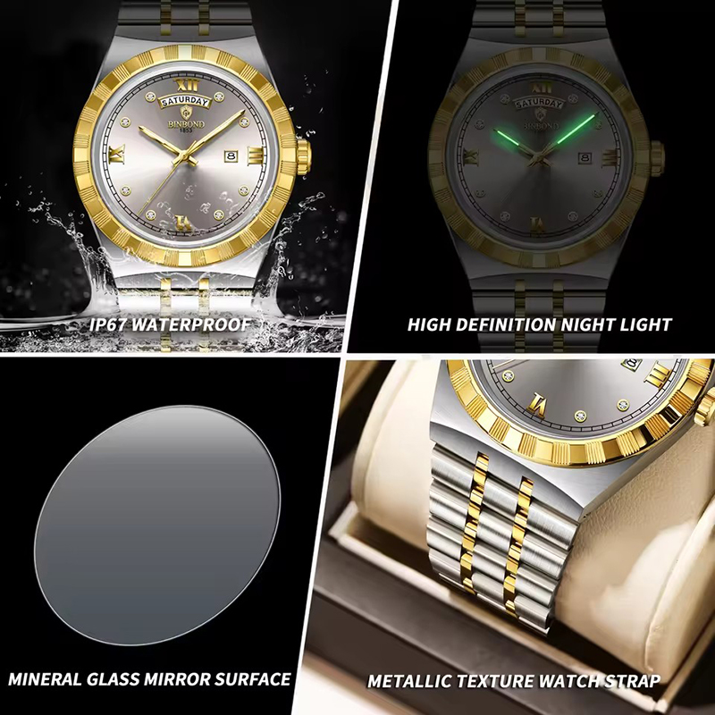 빈본드 남성용 시계 패션 트렌드 야광 듀얼 캘린더 방수 - Smartwatch Trending Watches For Men 리뷰 및 가격