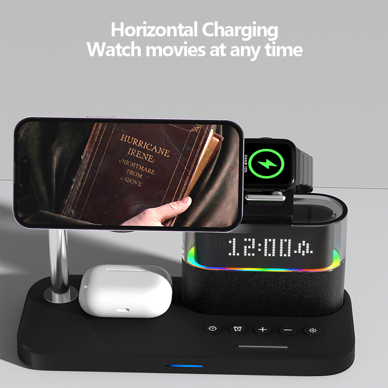 다기능 무선 충전기 스탠드 패드 RGB 라이트 알람 시 - Smartwatch Watches For Iphone 리뷰 및 가격