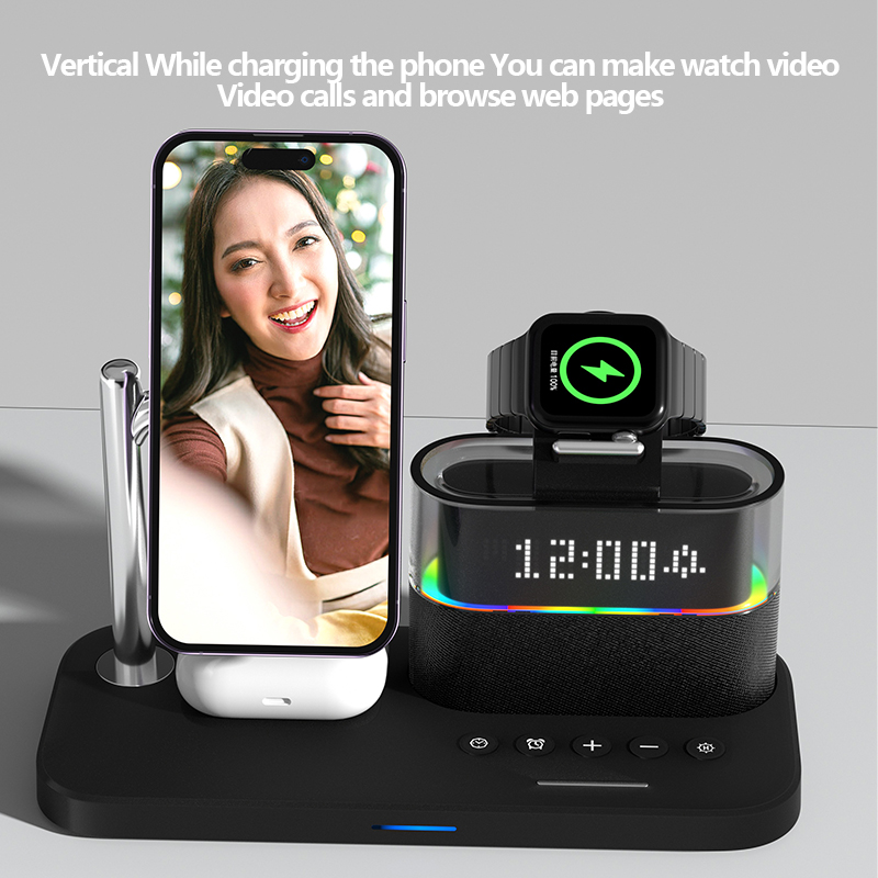 다기능 무선 충전기 스탠드 패드 RGB 라이트 알람 시 - Smartwatch Watches For Iphone 리뷰 및 가격