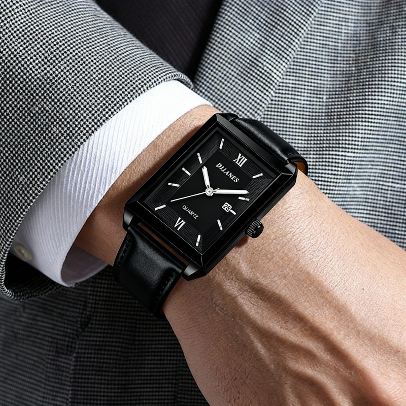 캐주얼 가죽 남성용 시계 패션 스퀘어 쿼츠 시계 남성용 - Smartwatch Branded Watches For Men 리뷰 및 가격