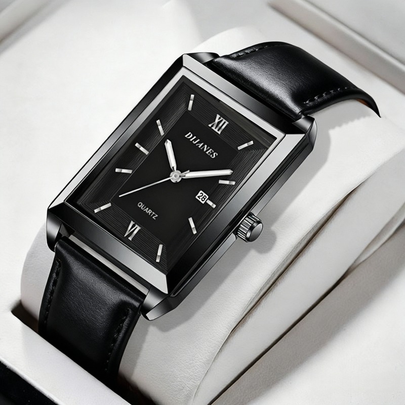 캐주얼 가죽 남성용 시계 패션 스퀘어 쿼츠 시계 남성용 - Smartwatch Branded Watches For Men 리뷰 및 가격