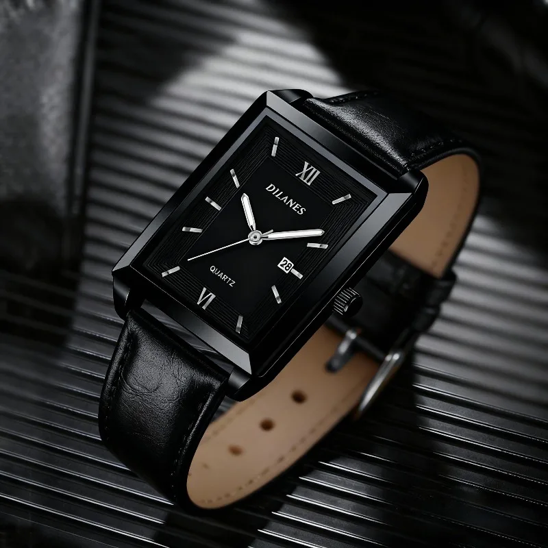 캐주얼 가죽 남성용 시계 패션 스퀘어 쿼츠 시계 남성용 - Smartwatch Branded Watches For Men 리뷰 및 가격