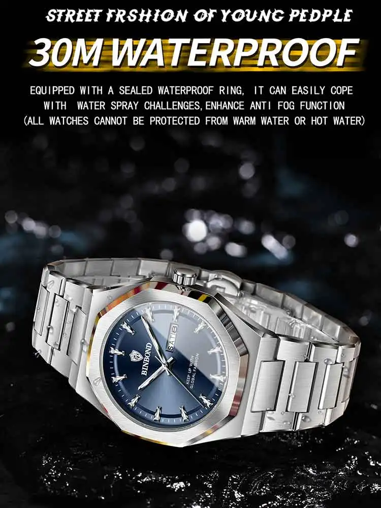 빈본드 패션 트렌드 남성용 쿼츠 시계 스테인리스 스틸  - Smartwatch Trending Watches For Men 리뷰 및 가격