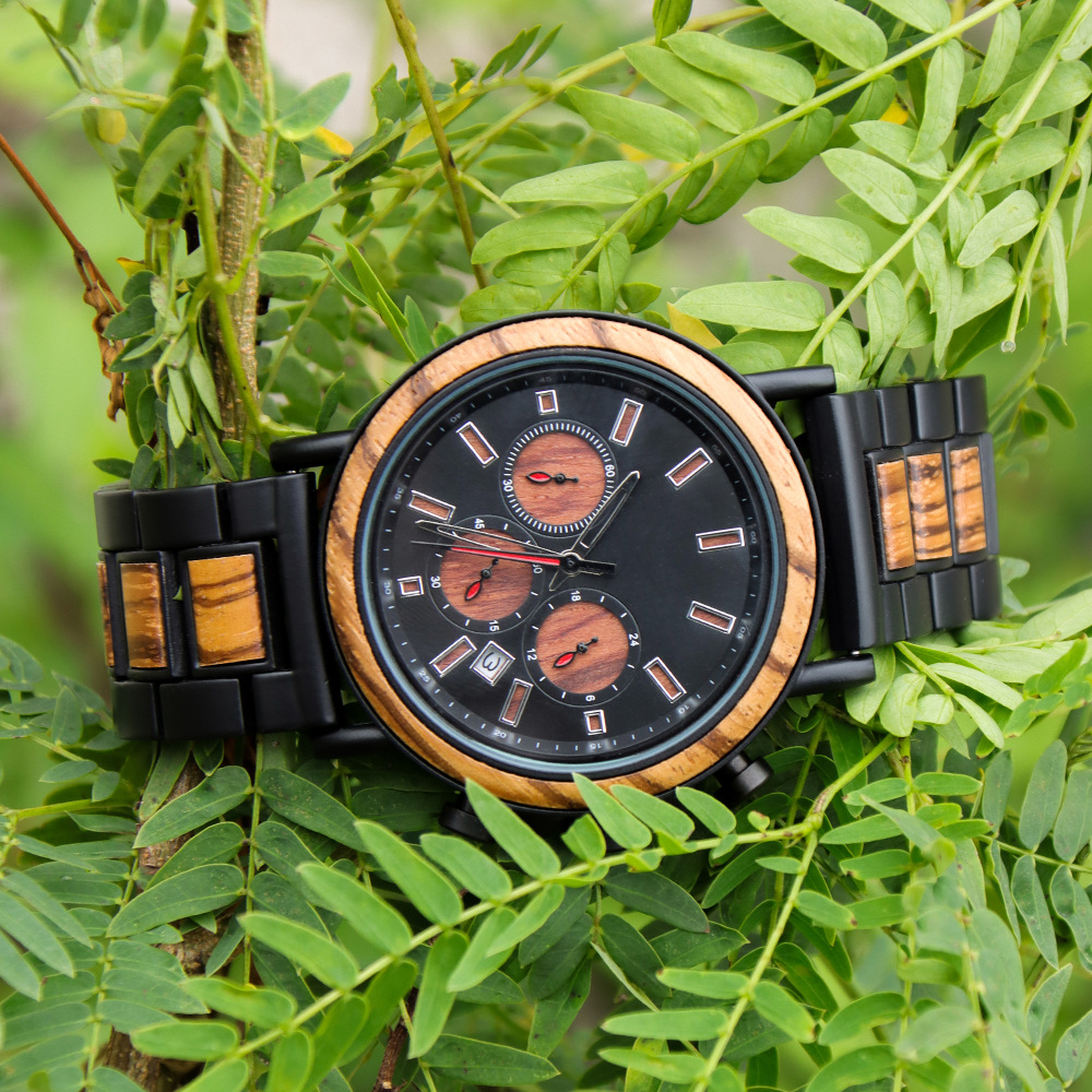 강철 목재 혼합 다기능 남성 쿼츠 시계 대형 다이얼 방 - Smartwatch Trending Watches For Men 리뷰 및 가격