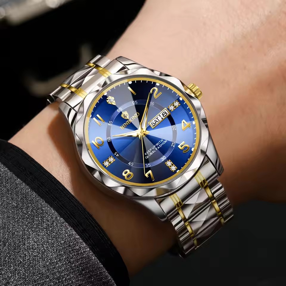 남성용 시계 패션 트렌드 야간 조명 방수 달력 스틸 스 - Smartwatch Trending Watches For Men 리뷰 및 가격