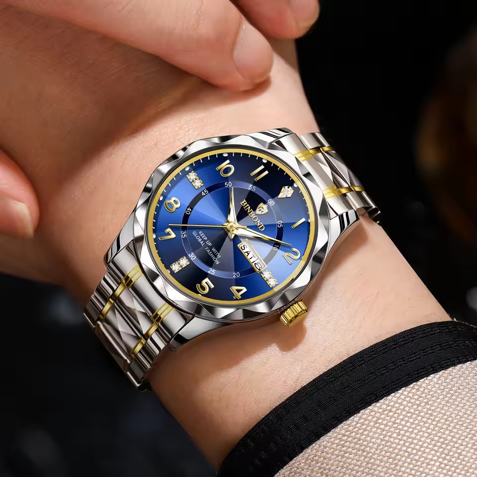남성용 시계 패션 트렌드 야간 조명 방수 달력 스틸 스 - Smartwatch Trending Watches For Men 리뷰 및 가격
