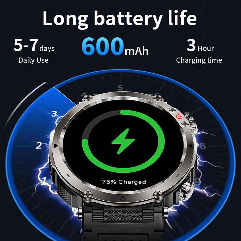 새로운 군용 야외 스마트워치 남성용 심박수 모니터 시계 - Smartwatch Military Watches For Men 리뷰 및 가격