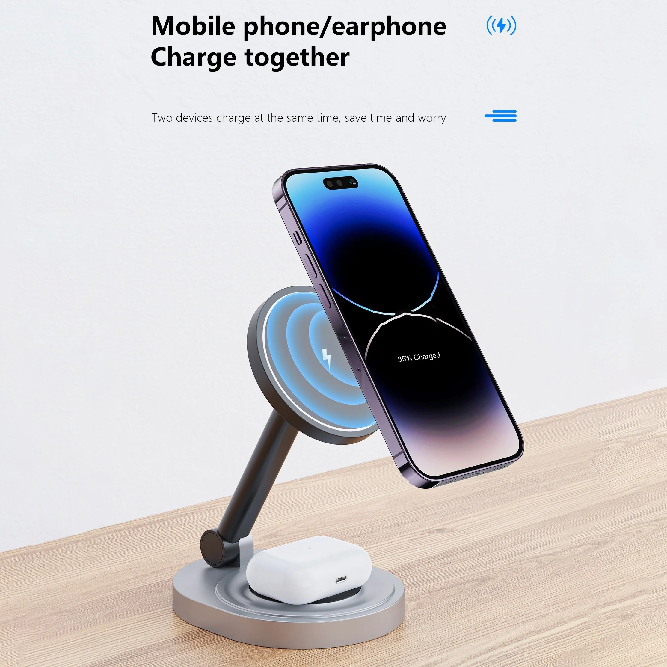2 In 1 자기 무선 충전기 스탠드 패드 iPhone - Smartwatch Watches For Iphone 리뷰 및 가격
