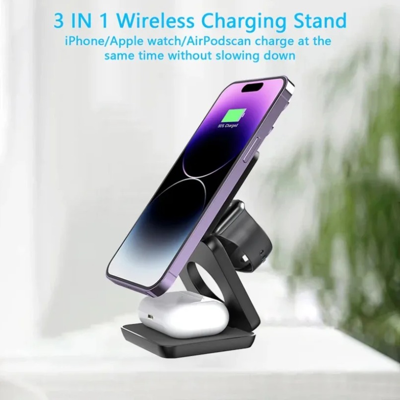 3 in 1 접이식 마그네틱 무선 충전 스탠드 (Mag - Smartwatch Watches For Iphone 리뷰 및 가격