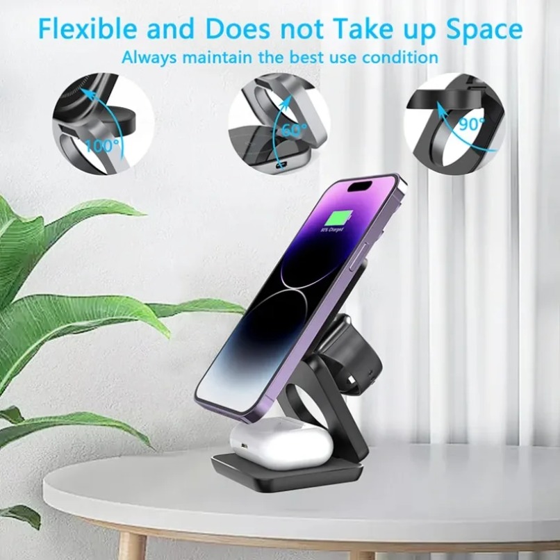 3 in 1 접이식 마그네틱 무선 충전 스탠드 (Mag - Smartwatch Watches For Iphone 리뷰 및 가격