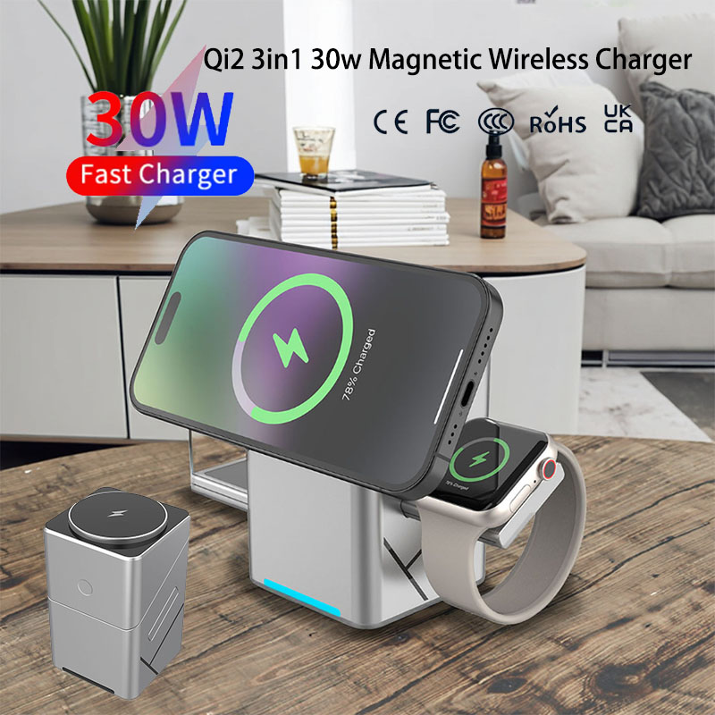 15W 터치 회전식 마그네틱 멀티 기능 3 in 1 무 - Smartwatch Watches For Iphone 리뷰 및 가격
