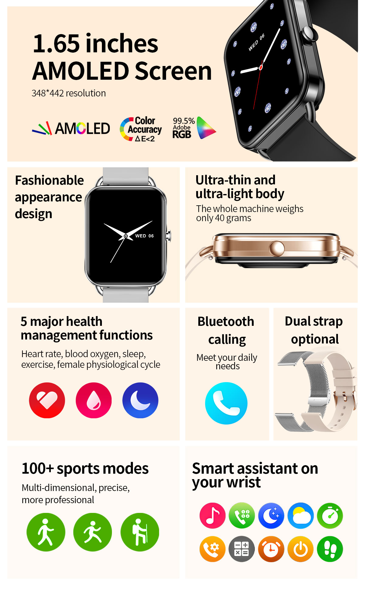 2024 스마트 워치 안드로이드 폰, 블루투스 통화,  - Smartwatch New Watches For Women 리뷰 및 가격