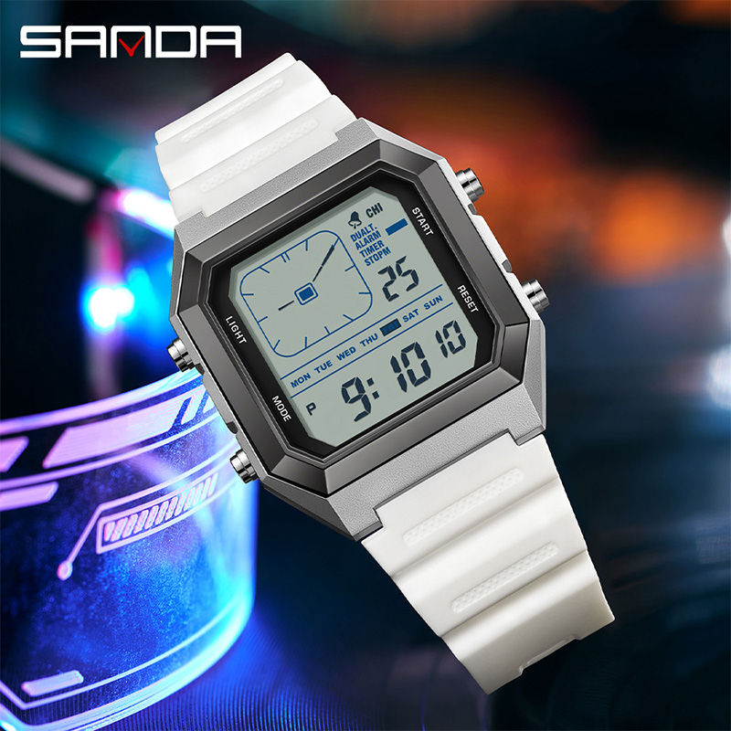 SANDA 6307 새로운 남성용 디지털 다기능 야간  - Tide Watch Surf 리뷰 및 가격